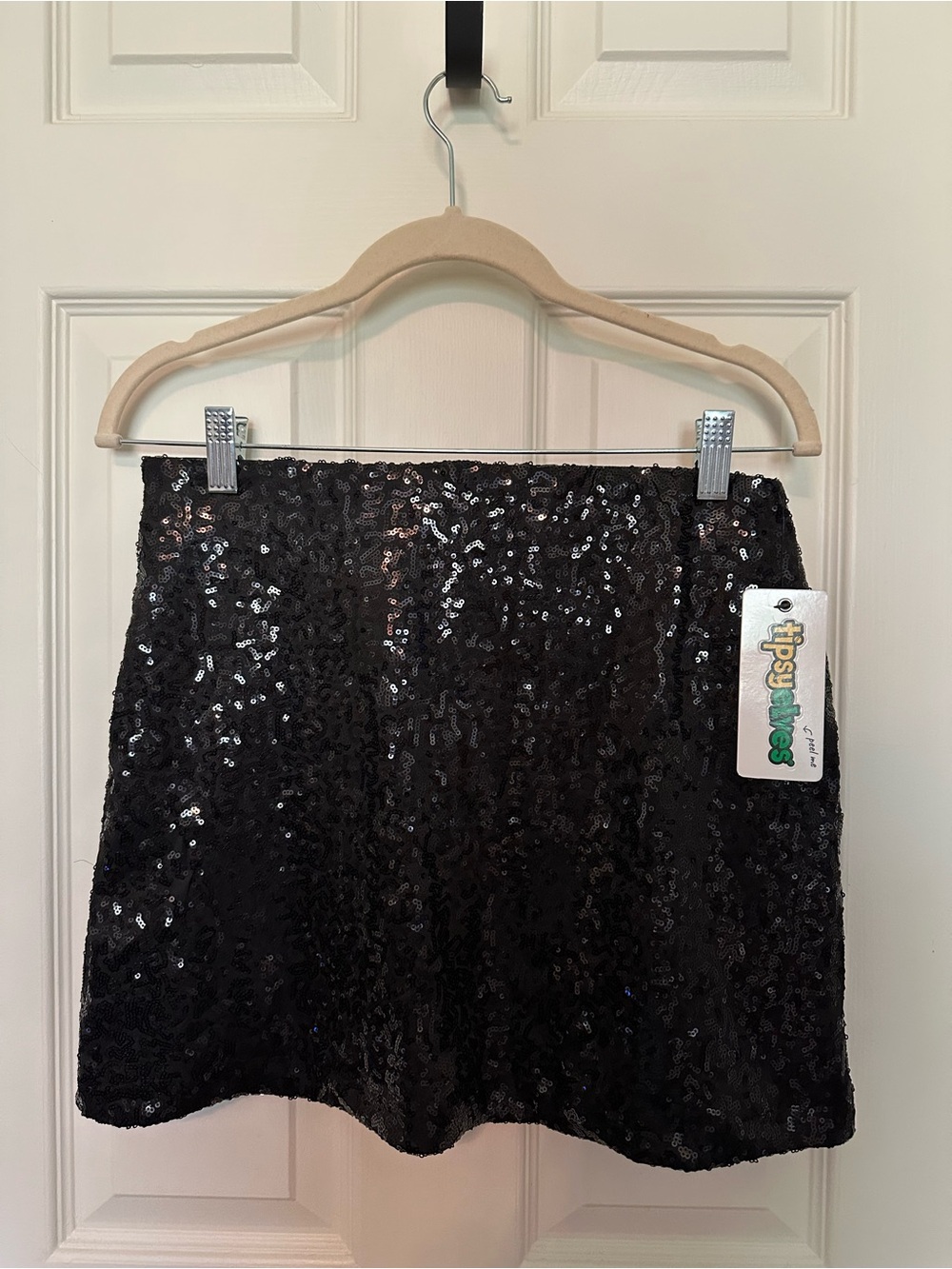 Tipsy Elves Black Sequin Mini Skirt